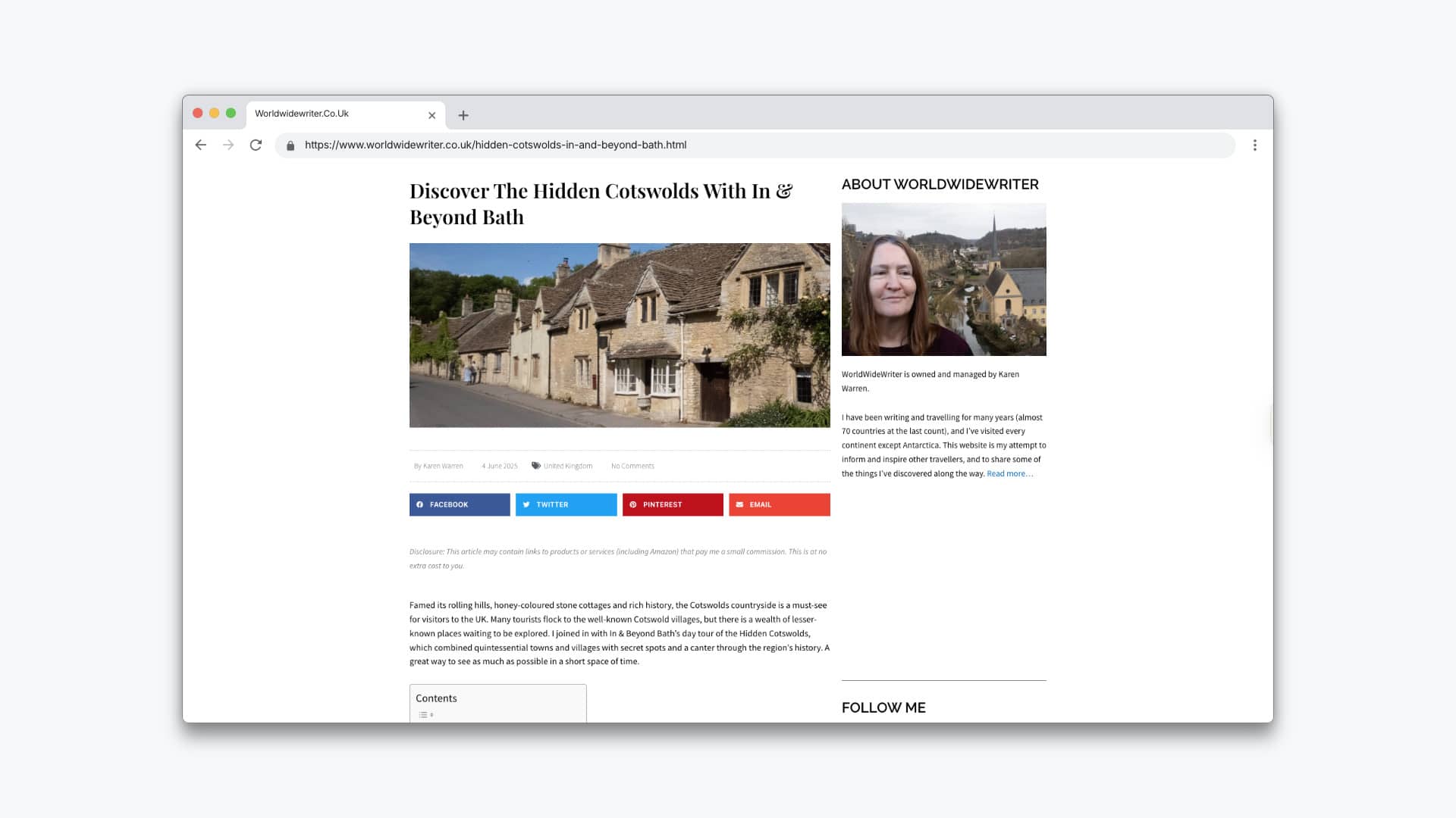 Screenshot of The West Australian article titled “Somerset tour takes guests into a world of stories” featuring In & Beyond Bath's Dining Tour of Bath